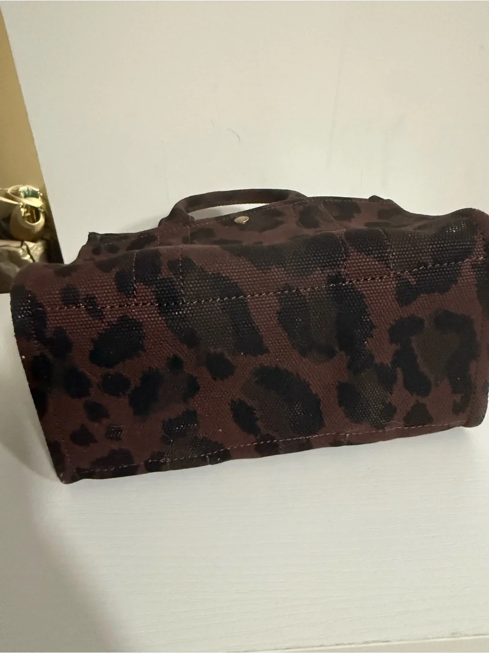 Coach Brown and Black Leopard Canvas Mini Tote Sz20